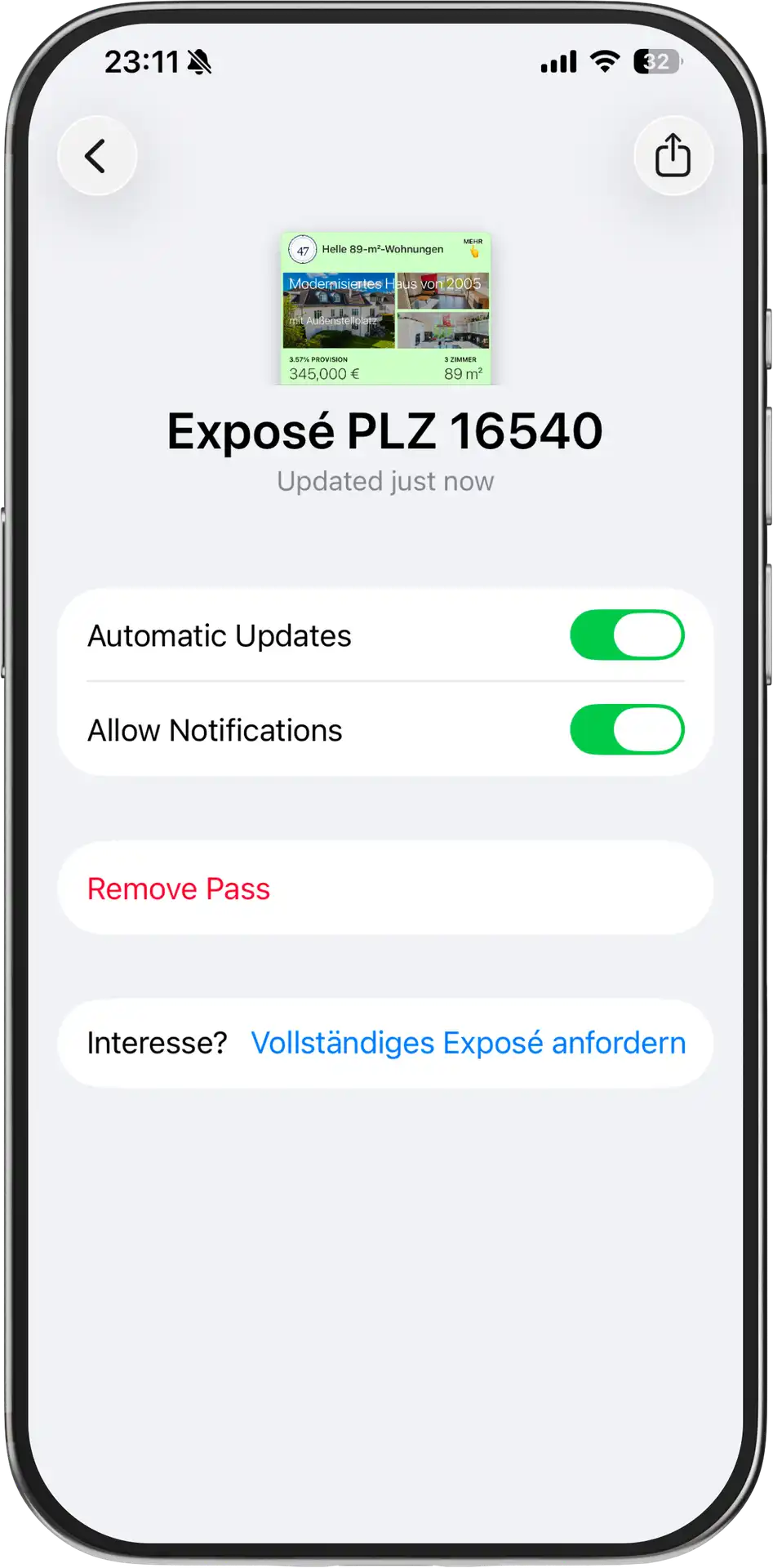 Teaser-Pass Rückseite — QR-Code und Pass-Barcode