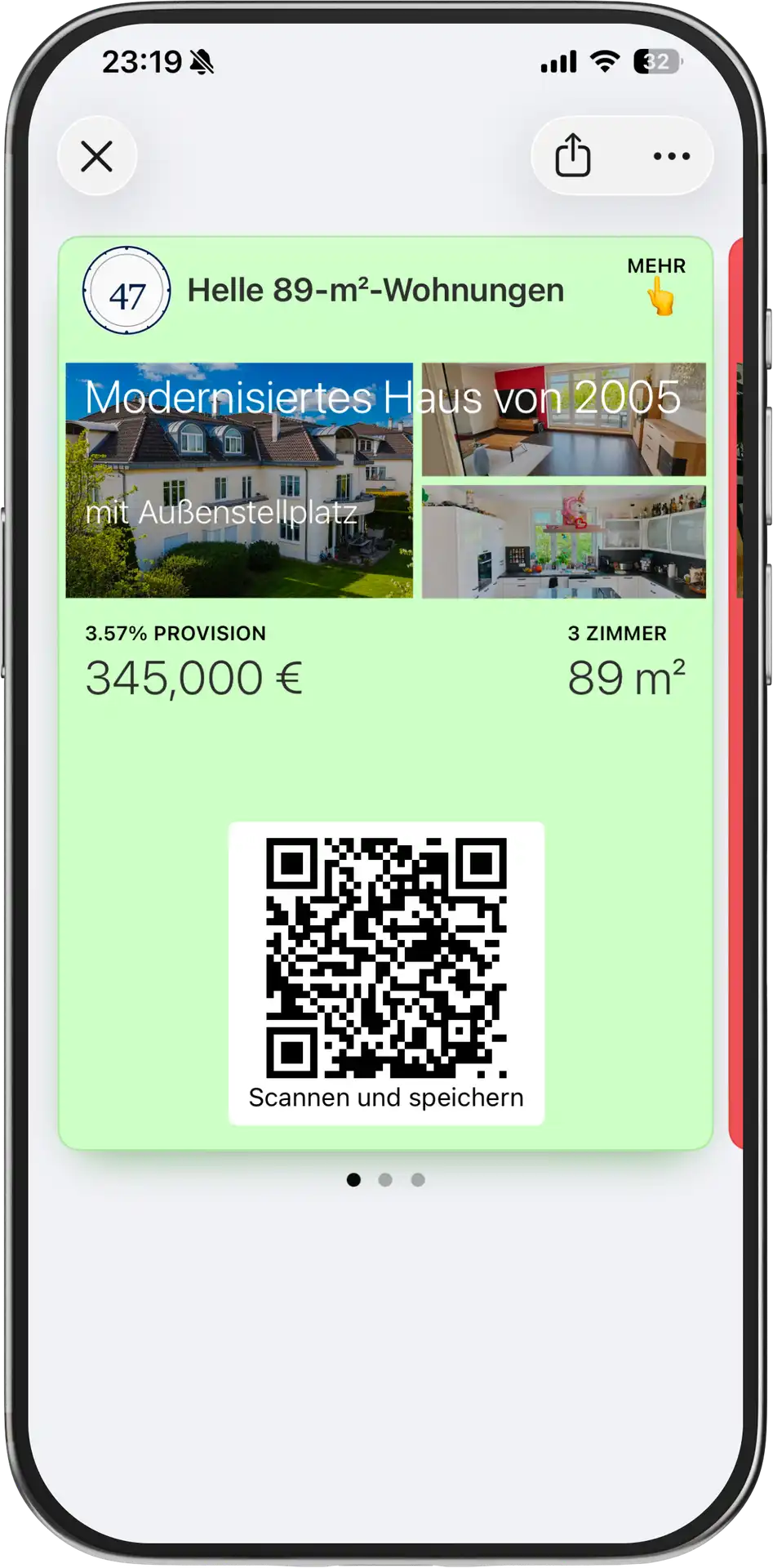 Teaser-Pass — eingeschränkte Objektinformationen, Anfrage-CTA